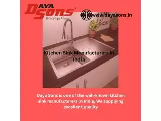 Kitchen Sink Manufacturers in India | Daya Sons