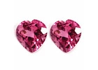 Traditional Heart Pink Tourmaline Stud Earrings
