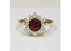 Ruby Halo Ring With Round Diamonds