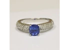 Cushion Blue Sapphire Prong Set Ring With Round Diamonds (2.44cttw)