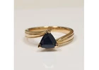 Trillion Shape Blue Sapphire Solitaire Ring