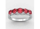 Perfect Ruby Round Four Prong Wedding Ring (0.65 Carats)