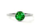 Glorious Bezel Set Round Emerald Solitaire Ring