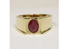 Purchase Oval Cut Ruby Bezel Set Mens Ring (1.97cts)