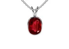 Perfect Cushion Ruby Solitaire Classic Bezel Pendant Necklace (1.10 Carats)