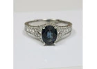 Traditional Oval Cut Blue Sapphire Prong Set Ring (2.98 Carats)