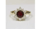 Round Shape Ruby Prong Set Halo Ring With Round Diamonds (1.79cttw)