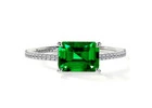Shop East West Emerald Cut Emerald Hidden Halo Ring