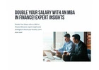 Double Your Salary With An MBA In Finance! Expert Insights