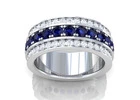 Looking for a Half Eternity Diamond And Blue Sapphire Round Prong Wedding Ring (1.46cttw)